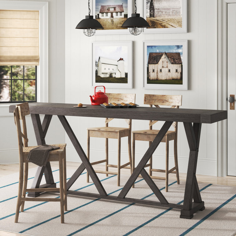 Laurel Foundry Modern Farmhouse Aceves Counter Height 84'' Trestle
